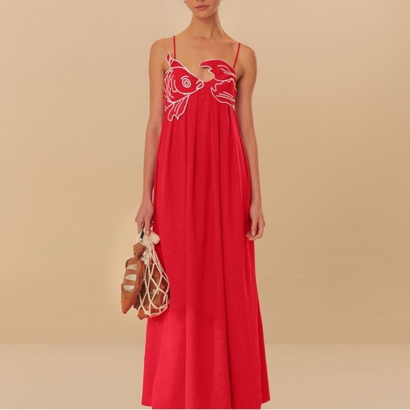 FARM Rio Dresses & Skirts - NWT Farm Rio Red Fish Top Maxi Dress